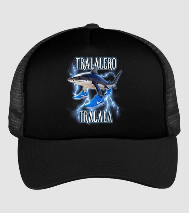 Tralalero Tralala model negru pe tricou