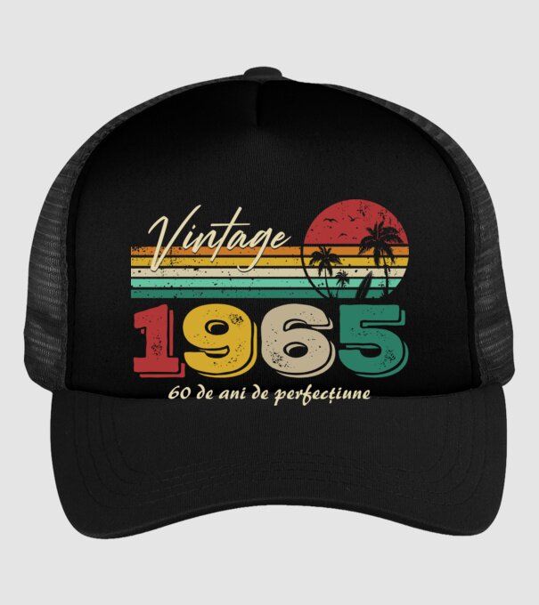 VINTAGE 1965 model negru pe tricou