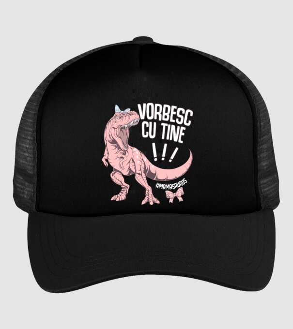 Vorbesc cu tine! #mamasaurus model negru pe tricou