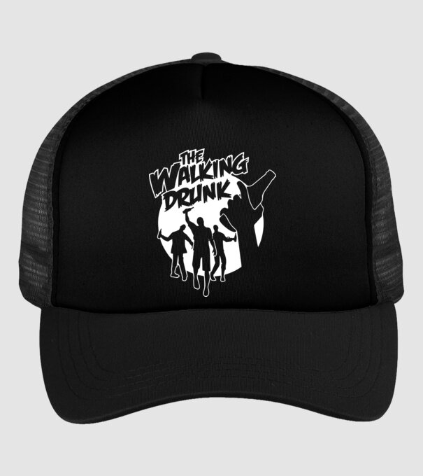 Walking Drunk model negru pe tricou