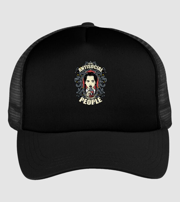 WEDNESDAY - Just hate people model negru pe tricou