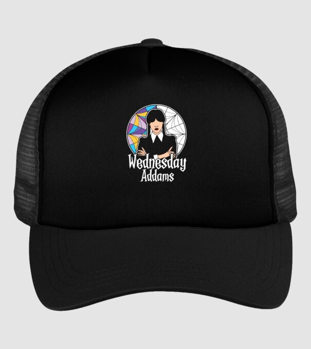 Wednesday Window colorful model negru pe tricou