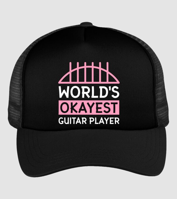 World's okayest guitar player model negru pe tricou