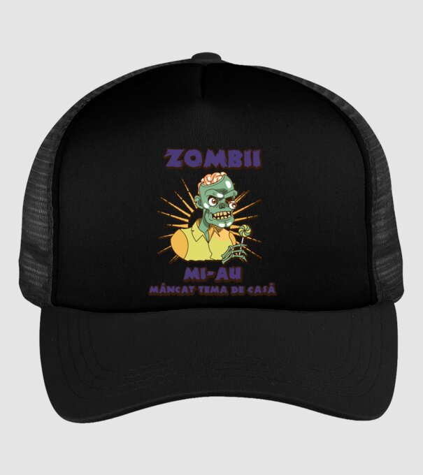 Zombii mi-au mâncat tema de casă model negru pe tricou