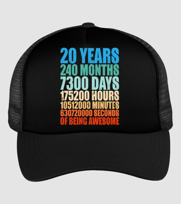 20 years of being awesome model negru pe tricou