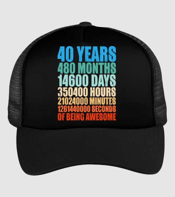40 years of being awesome model negru pe tricou
