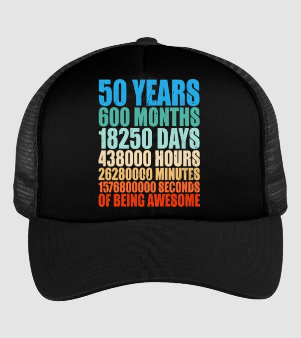 50 years of being awesome model negru pe tricou