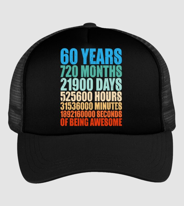 60 years of being awesome model negru pe tricou