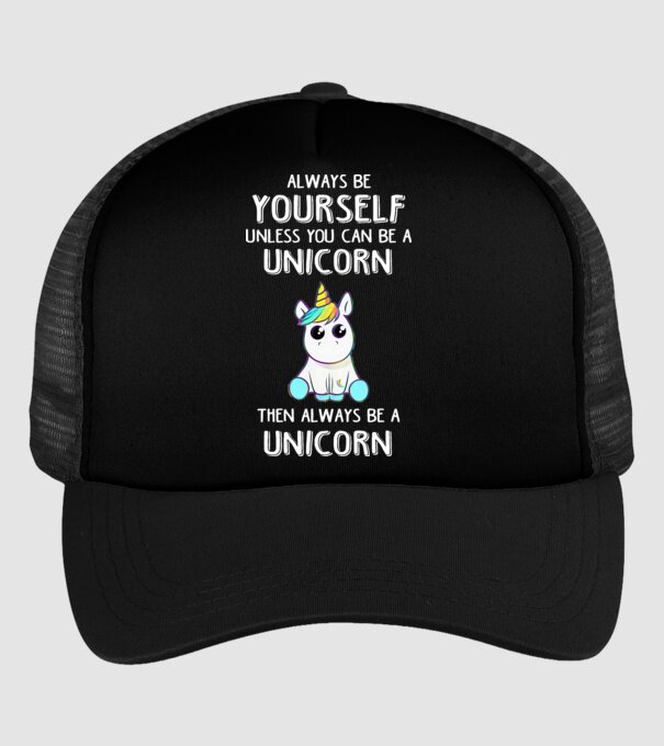 Always be yourself Unicorn model negru pe tricou