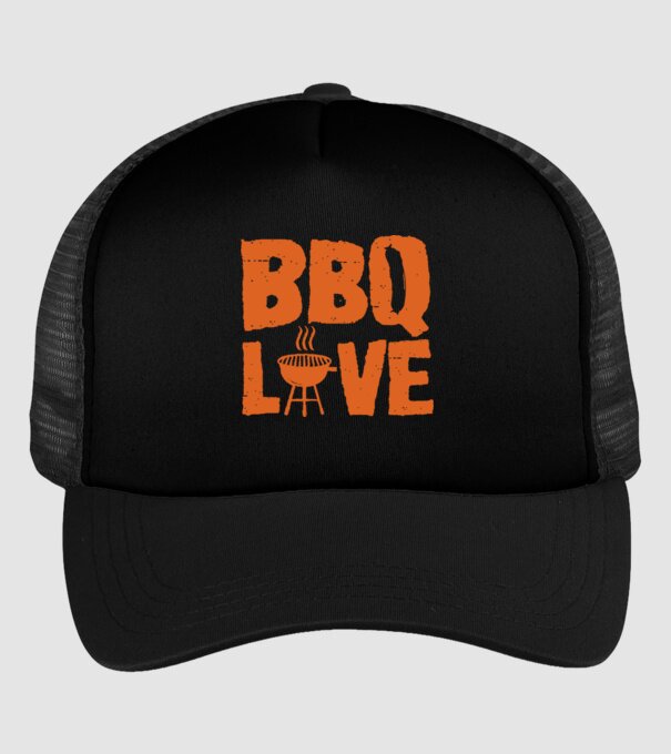 BBQ LOVE model negru pe tricou
