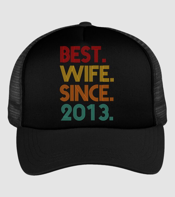 best wife since 2013 retro model negru pe tricou