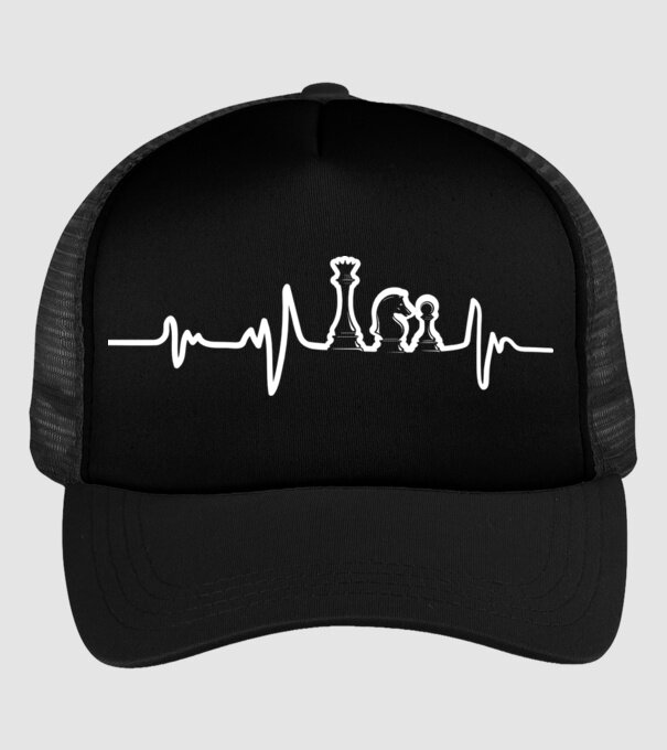 Chess heartbeat model negru pe tricou