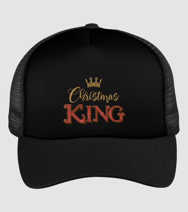 Christmas King model negru pe tricou