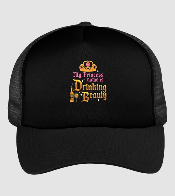 Drinking beauty model negru pe tricou