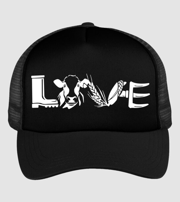 Farm love Cu tractor model negru pe tricou