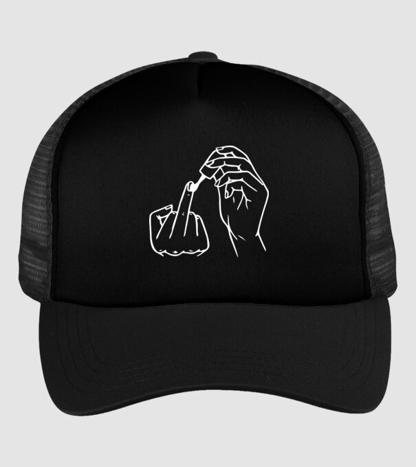 Nail polish Fuck U model negru pe tricou