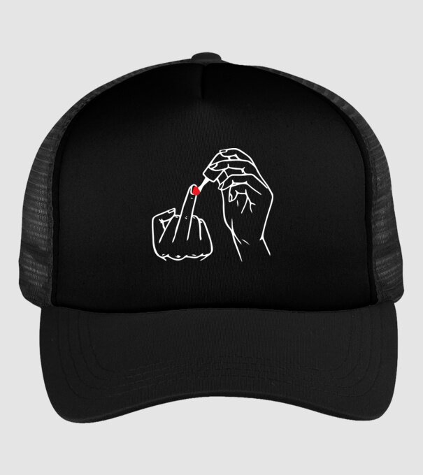 Nail polish Fuck U model negru pe tricou