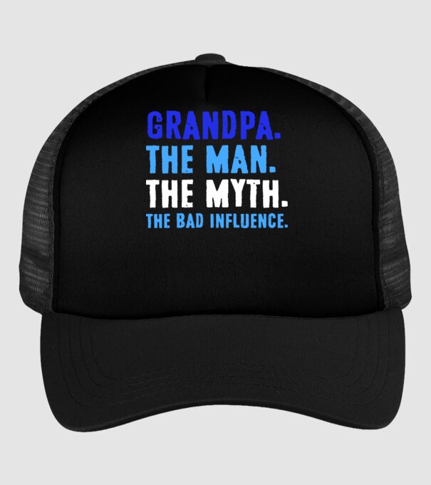 Grandpa, the bad influence model negru pe tricou