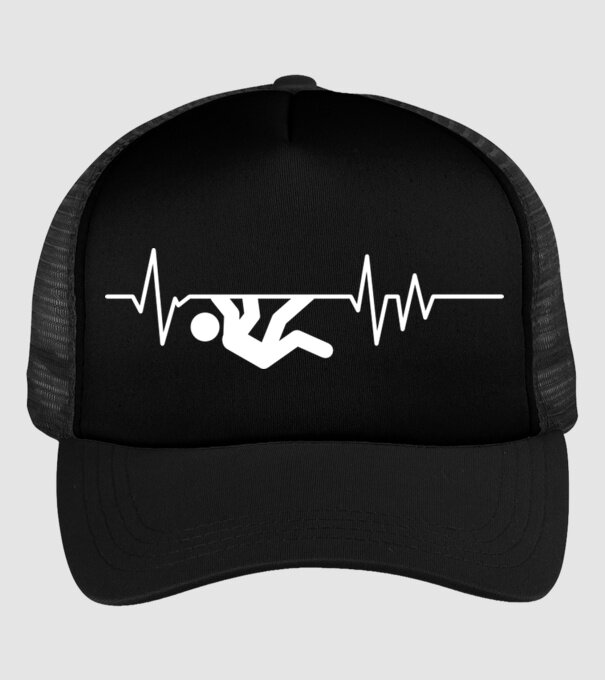 Heartbeat escaladare model negru pe tricou