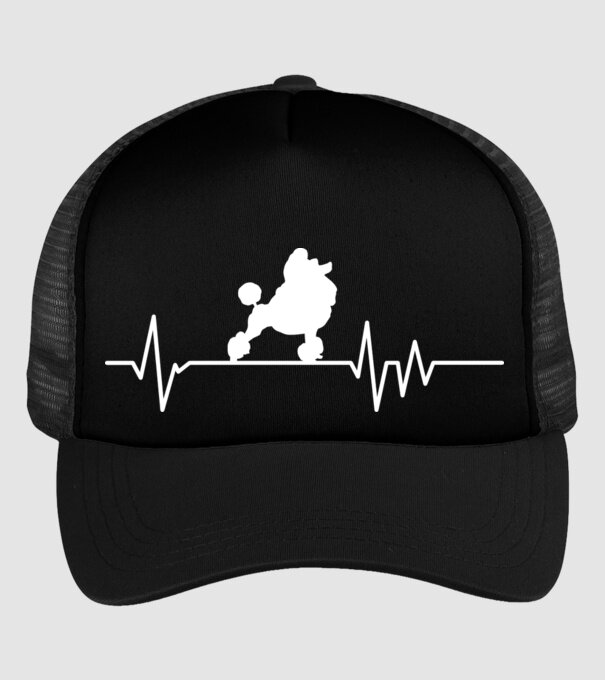 Heartbeat silueta Pudel model negru pe tricou