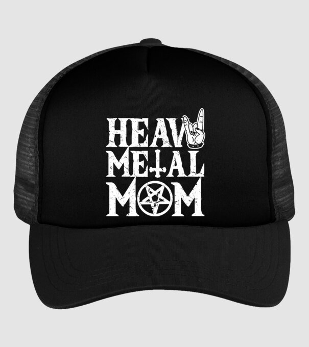 Heavy Metal Mom model negru pe tricou