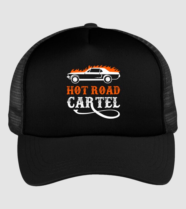 Hot road cartel model negru pe tricou