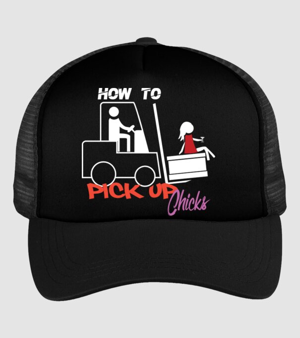 How to Pick up Chicks model negru pe tricou
