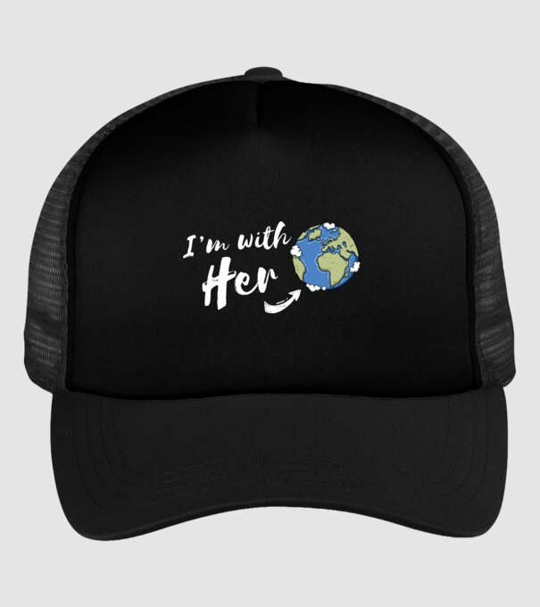 'i''m with her' model negru pe tricou