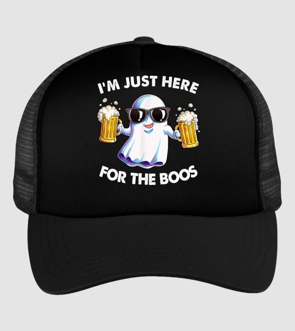 Im just here for the boos model negru pe tricou
