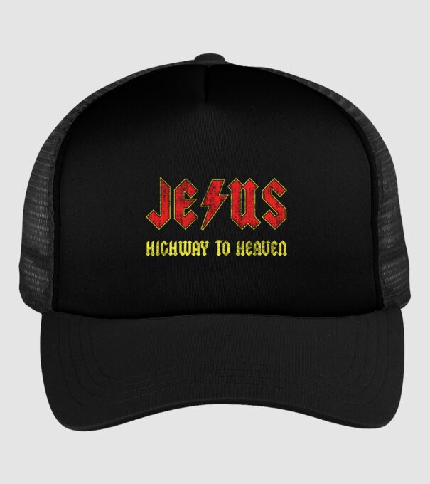 JESUS HIGHWAY TO HEAVEN model negru pe tricou