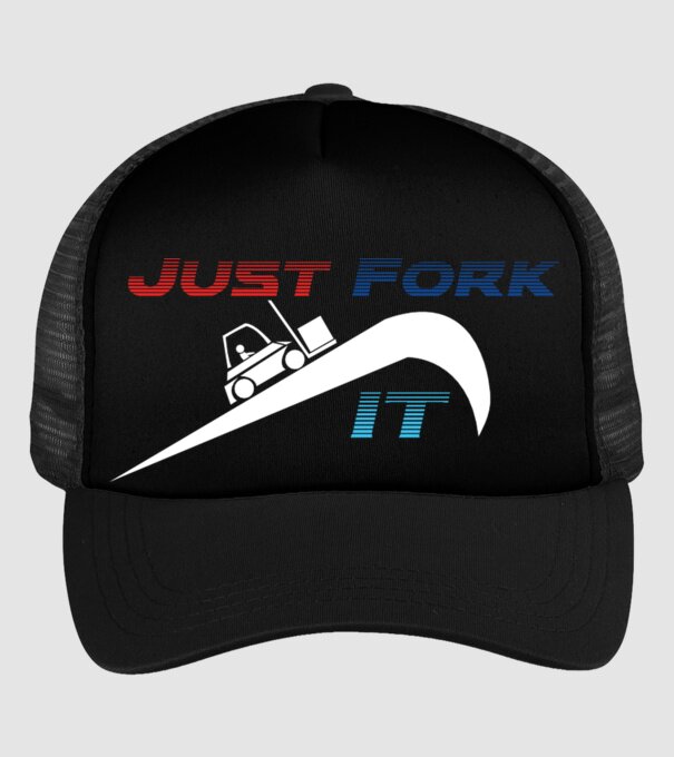 Just Fork It model negru pe tricou