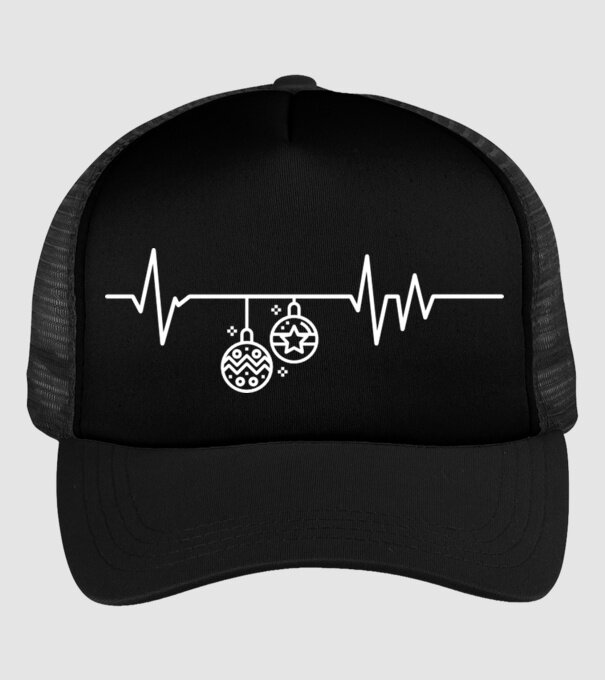 heartbeat Crăciun model negru pe tricou