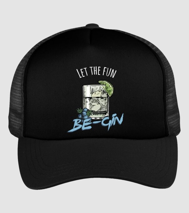 Let the fun be gin model negru pe tricou