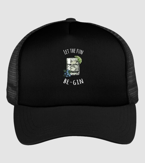 Let the fun be gin model negru pe tricou