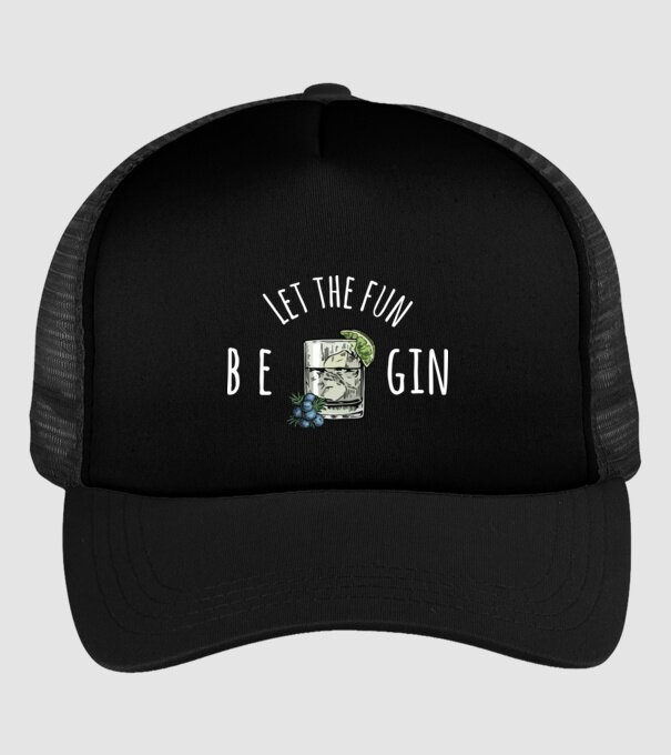 Let the fun be gin model negru pe tricou