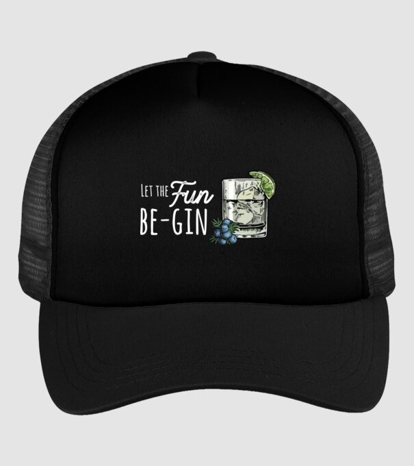 Let the fun be gin model negru pe tricou