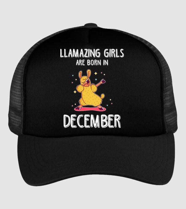 llamazing girls are born in december model negru pe tricou