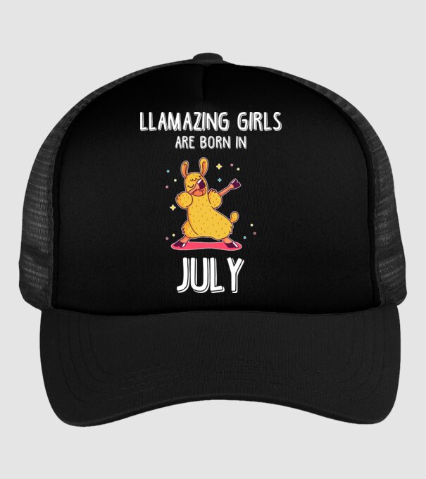 Llamazing girls are born in july model negru pe tricou