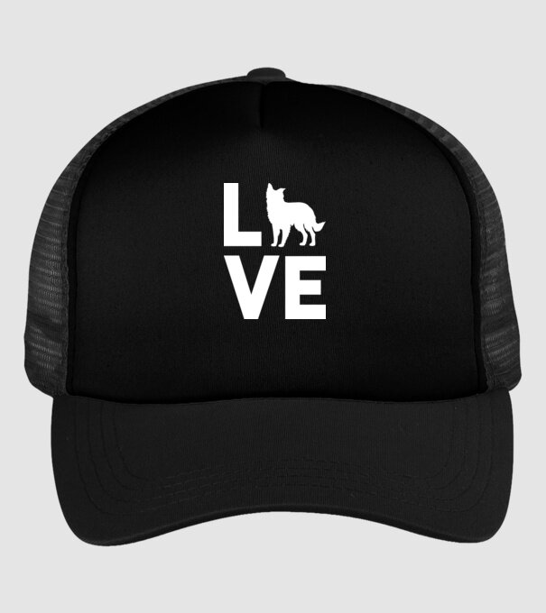 LOVE Border Collie model negru pe tricou