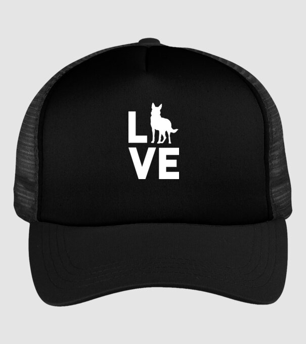 LOVE ciobănesc german model negru pe tricou