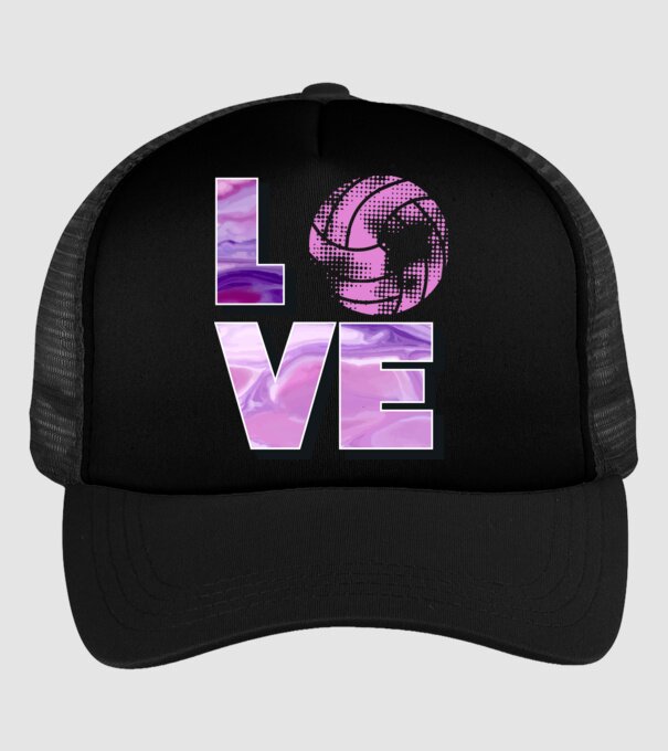 Love volleyball model negru pe tricou