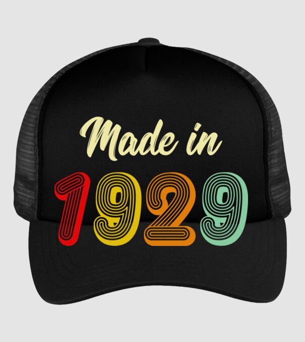 made in 1929 retro model negru pe tricou