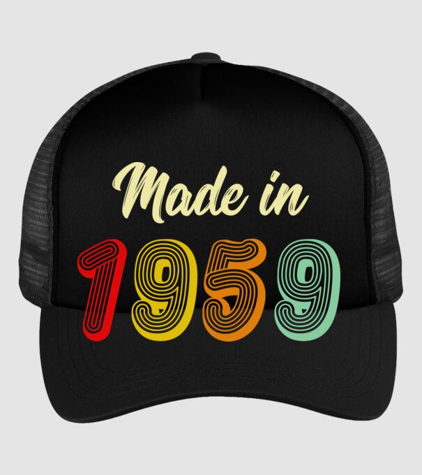 made in 1959 retro model negru pe tricou