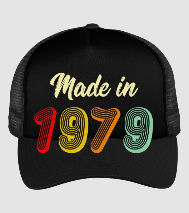 made in 1979 retro model negru pe tricou