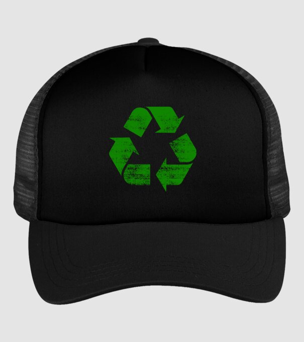RECYCLE model negru pe tricou