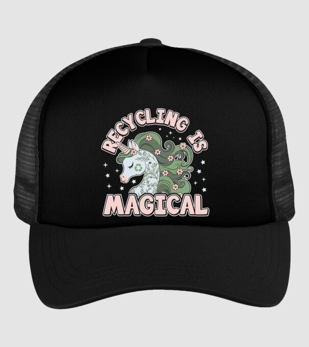 Recycling is magical model negru pe tricou