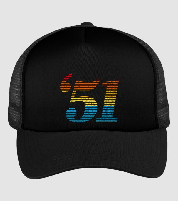 Retro Birthday 1951 model negru pe tricou