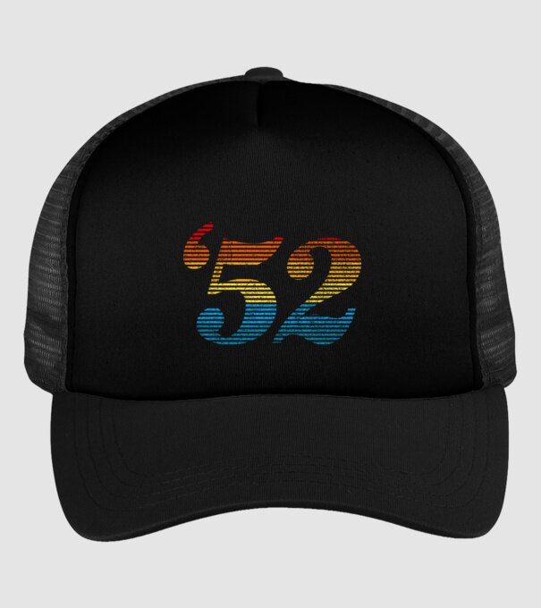 Retro Birthday 1952 model negru pe tricou
