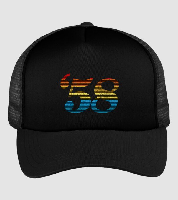 Retro Birthday 1958 model negru pe tricou