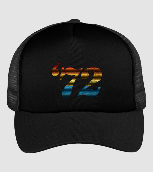 Retro Birthday 1972 model negru pe tricou